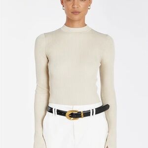 DISSH Donna Stone Sleeved Knit Top in Stone